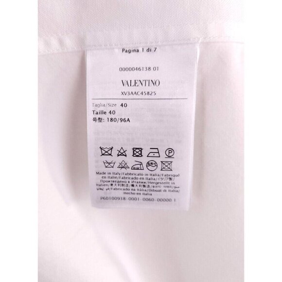 Valentino Double Layer Short Sleeve Overshirt Size 40 M Mens White - Picture 12 of 13